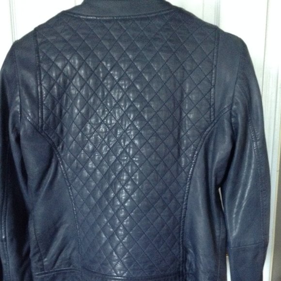 Massimo Dutti blue leather jacket - Picture 4 of 15